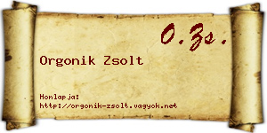 Orgonik Zsolt névjegykártya
